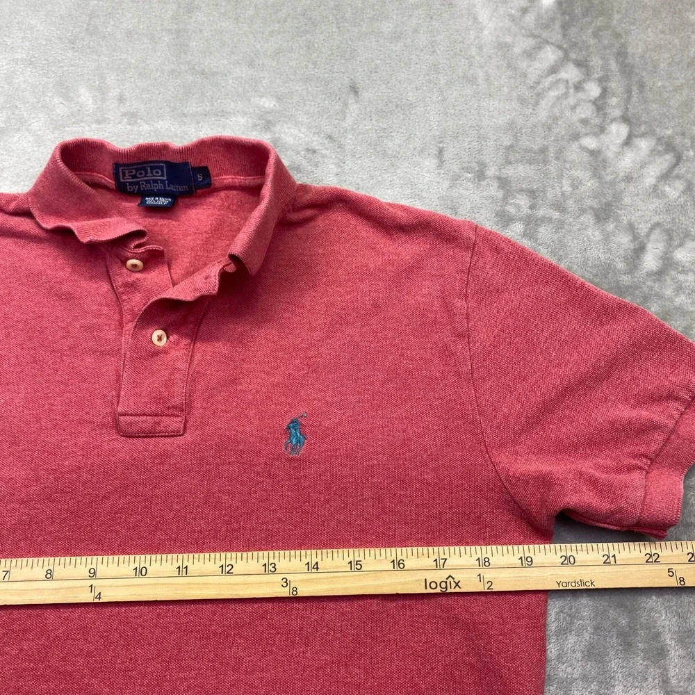 Polo Ralph Lauren Mens Red Heathered Pique Short Sleeve Polo Shirt Sz‎ S Bolivia